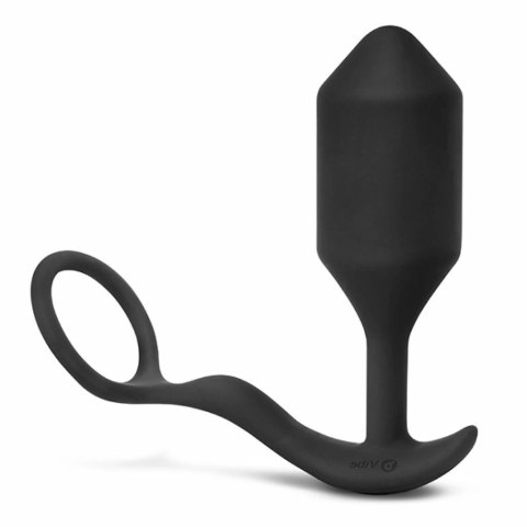 Plug analny wibrujący z pierścieniem - B-Vibe Vibrating Snug & Tug XL