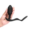 Plug analny wibrujący z pierścieniem - B-Vibe Vibrating Snug & Tug M