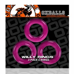 Trzypak pierścieni - Oxballs Willy Rings 3-pack Cockrings Hot Pink