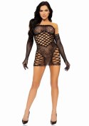 2 Pc Tube Dress And Gloves Black