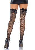 Bow Backseam Thigh Highs Black