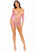 Heart Net Mini Dress Pink