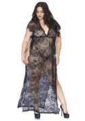 Lace kaften robe and thong + Black