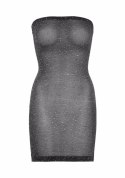 Lurex rhinestone tube dress Black