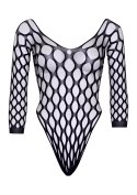 Pothole net sleeve bodysuit Black