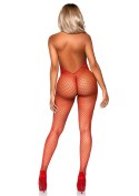 Racer neck bodystocking Red