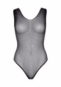 Rhinestone fishnet bodysuit Black