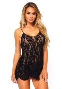 Rose Lace Flair Chemise Black