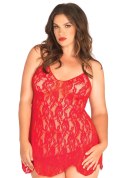 Rose Lace Flair Chemise Red