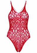 Seamless scroll lace bodysuit Red