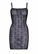 Shell net mini dress Black