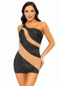 Spandex Asymmetrical Minidress Black