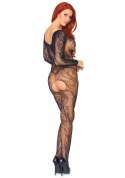 Swirl Lace Bodystocking Black