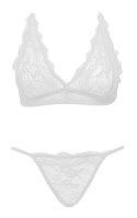 Ouno-Sexy Lingerie Set 2 parts-L/XL-White