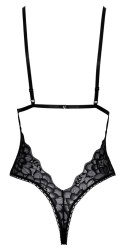 Kissable - Eleganckie Koronkowe Body Z Satynową Kokardką Czarne S/M