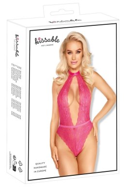 Kissable - Figlarne Body Z Różowej Seksownej Koronki L/XL