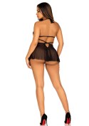 Lace And Mesh Babydoll & Panty Black