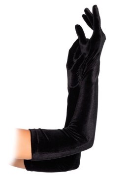 Velvet Opera Length Gloves Black