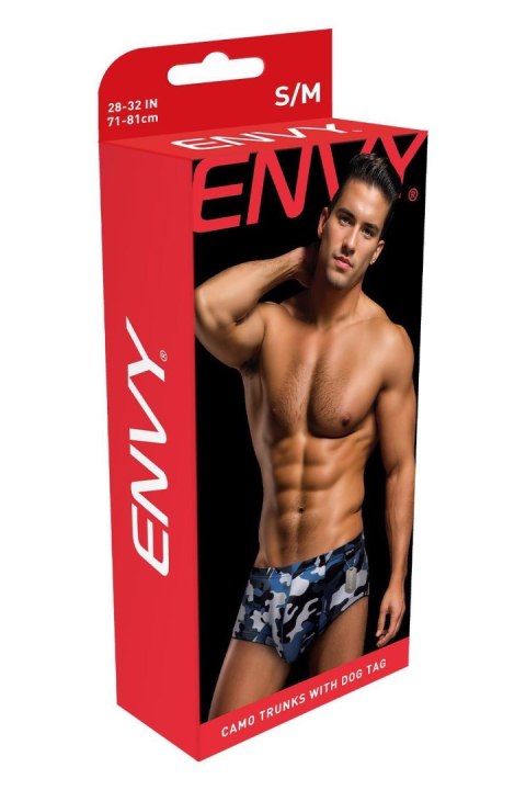 ENVY CAMO TRUNKS W/ DOG TAG NAVY, L/XL