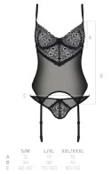 Passion - Seksowna Koszulka Z Paskami Do Pończoch + Stringi Zinnia Corset L/XL