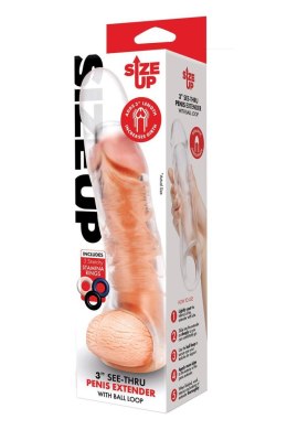 SIZE UP CLEAR VIEW PENIS EXTENDER WITH BALL LOOP EXTRA GIRTHY