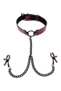 SPORTSHEETS SAFFRON COLLAR WITH NIPPLE CLAMPS