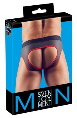 Svenjoyment - Seksowne Jockstrap Otwarte Z Tyłu I Zamkiem Na Penisa Czarno/Czerwone L