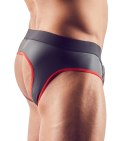 Svenjoyment - Seksowne Jockstrap Otwarte Z Tyłu I Zamkiem Na Penisa Czarno/Czerwone L