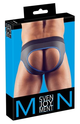 Svenjoyment - Seksowne Jockstrap Otwarte Z Tyłu I Zamkiem Na Penisa Czarno/Niebieskie L