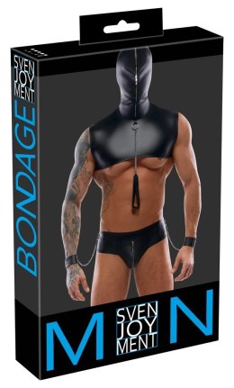 Svenjoyment Bondage - Seksowny 2-Częściowy Matowy Męski Zestaw BDSM Czarny L