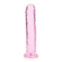 Żelowe różowe dildo z przyssawką waginalne i analne 22 cm