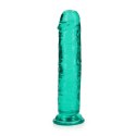 Żelowe zielone dildo z przyssawką waginalne i analne 20 cm