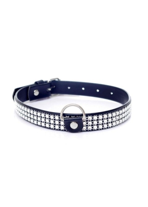 Fetish B - Series Collar with crystals 2 cm silver