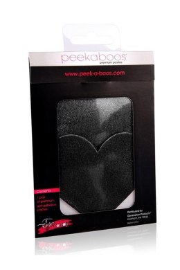 PEEKABOO PASTIES BLACK SATIN HEART