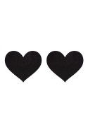 PEEKABOO PASTIES BLACK SATIN HEART