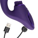 Gen - Rechargeable Triple Action G-Spot Vibrator with Pulse Wave and Vibrating Bristles - Purple