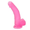 8"" Jelly Studs Crystal Dildo Large Pink