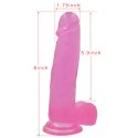 8"" Jelly Studs Crystal Dildo Large Pink