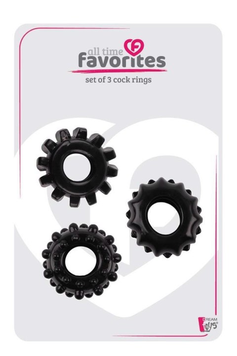 ALL TIME FAVORITES SET OF 3 COCKRINGS BLACK