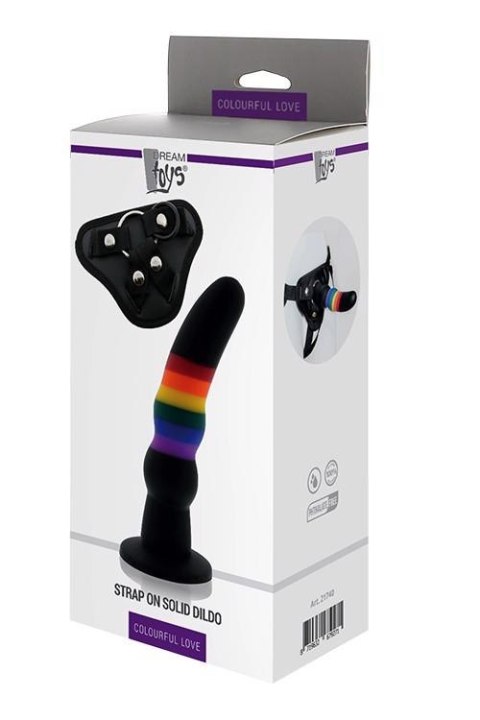 COLOURFUL LOVE STRAP ON SOLID DILDO