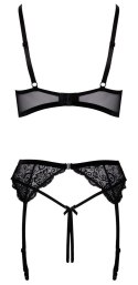 Cottelli LINGERIE - Seksowne Koronkowy 3-Częściowy Komplecik Czarny 85B/L