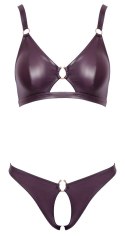 Cottelli LINGERIE - Seksowny Miękki Biustonosz I Otwarte Majteczki Fioletowe XL