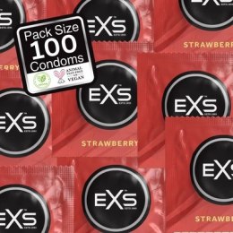 Prezerwatywy truskawkowe 100 szt EXS