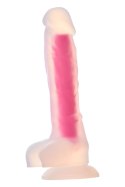 RADIANT SOFT SILICONE GLOW IN THE DARK DILDO LARGE PINK