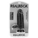 RealRock - Extra cienkie realistyczne dildo z jądrami 23 cm