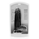 RealRock - Extra cienkie realistyczne dildo z jądrami 25,4 cm