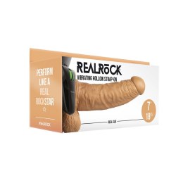 RealRock - Dildo wibrujące StrapOn z jądrami 18 cm