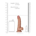 RealRock - Zakrzywione realistyczne dildo z jądrami i przyssawką 15,5 cm