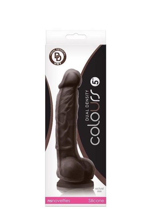 COLOURS DUAL DENSITY 5INCH DILDO DARK BR