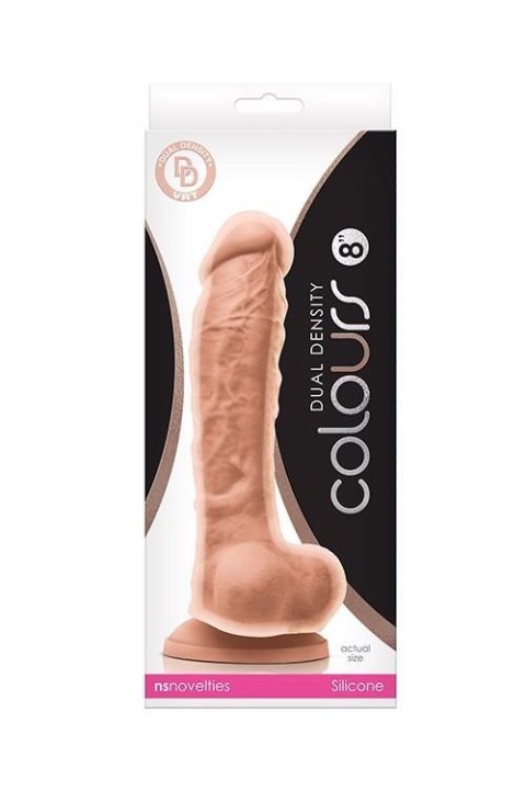 COLOURS DUAL DENSITY 8INCH DILDO FLESH